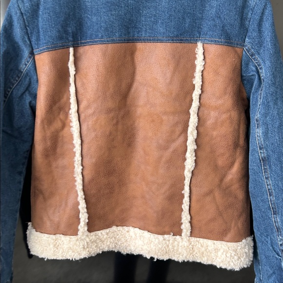 Desigual Daniela Sherpa Lined Denim & Faux Suede Patchwork Jacket EU Size 36 NWT - Picture 12 of 16